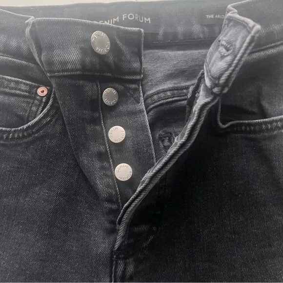 Aritzia Denim Forum The Arlo Hi-Rise Straight Jean Black Size 24 - Picture 7 of 11